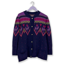 Cardigan vintage viola usato  Montegrotto Terme