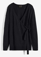 Wickel strickjacke schwarz gebraucht kaufen  Deutschland