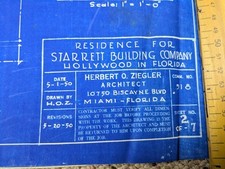 Vintage architectural blueprin for sale  Elkins Park