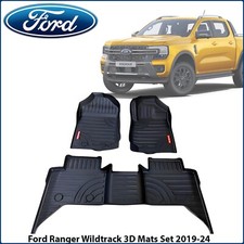 TAPETES 3D TOTALMENTE PERSONALIZADOS PARA FORD RANGER WILDTRAK 2019+ CONJUNTO DE 3 PEÇAS EM PRETO comprar usado  Enviando para Brazil