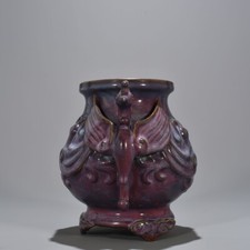 Usado, 9,1" China canção dinastia Jun forno porcelana rosa esmalte roxo padrão Phoenix zun comprar usado  Enviando para Brazil