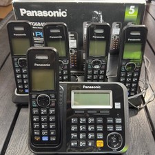 Sistema de telefone sem fio Panasonic KX-TG6845 5 aparelhos secretária eletrônica digital comprar usado  Enviando para Brazil
