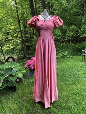 Vestido longo formal vintage década de 1930 rosa moire cetim lindo 34-26-60 comprar usado  Enviando para Brazil