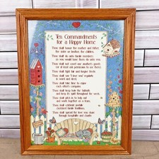 Framed commandments happy for sale  Wilmington