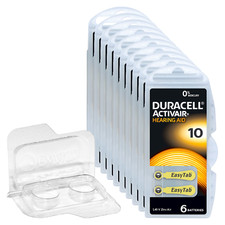 60 Duracell Activair Hörgerätebatterien PR70 gelb 10 + Transportbox für 2 Zellen comprar usado  Enviando para Brazil
