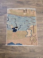 Usado, Pôster de golfe tapete feito à mão com cena de golfe tamanho 2' 3" X2' 9" item de colecionador  comprar usado  Enviando para Brazil