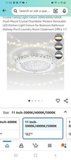 Luminária de teto redonda de cristal 11" caixa aberta nova Leia a descrição  comprar usado  Enviando para Brazil