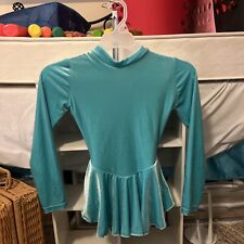 Usado, Vestido de patinação artística turquesa, vestido infantil médio 6X-7 manga longa skatistas comprar usado  Enviando para Brazil