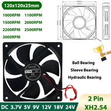 Ventilador de refrigeração sem escova 12025 DC mini silencioso 3.7V 5V 9V 12V 18V 24V 1000-3000RPM comprar usado  Enviando para Brazil