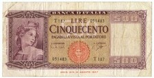 500 lire 1961 usato 500 lire 1961 usato Pignataro Maggiore
