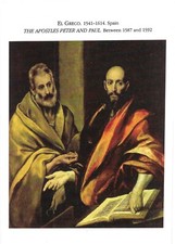 Greece and Spain Chrome Postcard El Greco Painter Apostles Peter and Paul, usado comprar usado  Enviando para Brazil