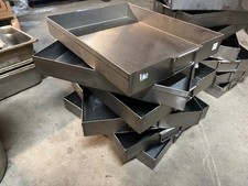 Conjunto de 6 bandejas comerciais retangulares de aço inoxidável 15x12 com alças comprar usado  Enviando para Brazil