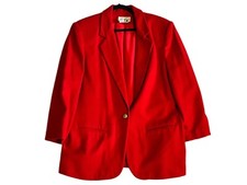 BLAZER PROFECIA VINTAGE TAMANHO 16 100% LÃ VERMELHO COM OMBREIRAS BOTÕES DOURADOS comprar usado  Enviando para Brazil