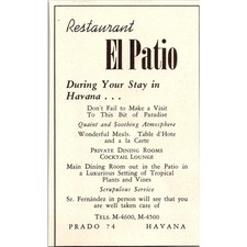 Usado, Restaurante El Patio salas de jantar privadas Havana Cuba 1951 Havana anúncio SAF8-M11 comprar usado  Enviando para Brazil