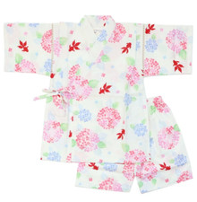 Usado, Jinbei infantil japonês tradicional (branco Ajisai) - Configurações autênticas de quimono para meninas comprar usado  Enviando para Brazil