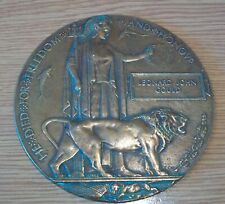 Ww1 death plaque for sale  WELLINGBOROUGH