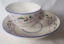 BELA TIGELA DE CHÁ E PIRES REGÊNCIA INGLESA, POR VOLTA DE 1800, DESIGN FLORAL FINO comprar usado  Enviando para Brazil