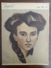 Leo Putz, portret, rysunek, młoda dama, młodzież, ilustracja, 1914, okładka na sprzedaż  Wysyłka do Poland
