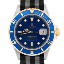 Relógio Rolex Submariner Date 40mm AZUL dois tons ouro 18K aço inoxidável 16613 comprar usado  Enviando para Brazil