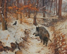 Keiler schwarzwild kunstdruck gebraucht kaufen  Lychen