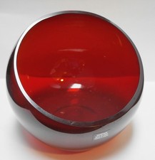 Tigela de inclinação para caixa e cano tigela orb vidro vermelho rubi Polônia, usado comprar usado  Enviando para Brazil