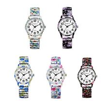 Usado, Relógio de pulso feminino de quartzo pulseira elástica fácil de ler numeral árabe estampado floral comprar usado  Enviando para Brazil
