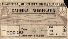 biglietto stadio ADMINISTRACAO DOS ESTADIO DA GUANABARA CADEIRA NUMERATA comprar usado  Enviando para Brazil