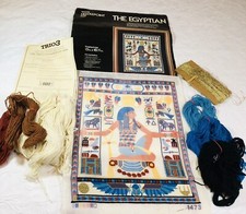 Vintage 1977 Trio3 Needlepoint Kit #1473 The Egyptian 15 x 18.5 Começou - LEIA comprar usado  Enviando para Brazil