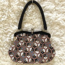 Usado, Bolsa de miçangas japonesa vintage com trava de beijo, padrão quimono, estilo retrô Showa M comprar usado  Enviando para Brazil