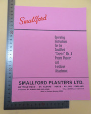 Smallford operating instructio for sale  COLCHESTER