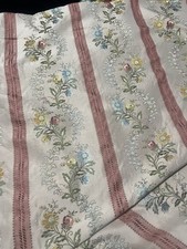 Usado, Tecido listrado floral francês antigo 2 jardas 52” de largura estilo Atelier de Lyon XVIII comprar usado  Enviando para Brazil
