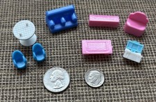 Mini móveis de plástico para casa de bonecas 8 peças brinquedos infantis sem marca comprar usado  Enviando para Brazil