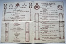 Menu commeration centenaire d'occasion  Sainte-Suzanne