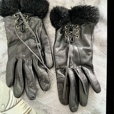 Black leather gloves for sale  EPPING