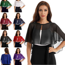 Usado, Xale bolero feminino de chiffon envoltórios um botão encolher capas para vestido de noite comprar usado  Enviando para Brazil