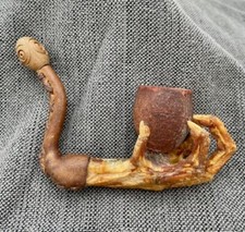Cachimbo de arte popular para fumar garra de pássaro real peru segurando madeira ovo haste de couro de cobra, usado comprar usado  Enviando para Brazil