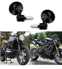 2x Espelhos retrovisores laterais redondos de motocicleta 7/8" extremidade de barra para Bobber Cafe Racer comprar usado  Enviando para Brazil