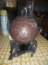Unusual carved coconut for sale  CREDITON