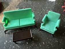 Lote de Móveis Vintage para Casa de Bonecas Ideal Sala de Estar Sofá, Cadeira e Mesa de Café comprar usado  Enviando para Brazil