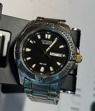RELÓGIO MASCULINO CITIZEN WR 100 GN-4-S QUARTZO aço inoxidável prata e ouro acento comprar usado  Enviando para Brazil