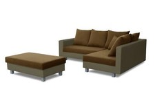 kanapy nowe sofa narożna meble w kształcie litery L z pufą tapicerka tekstylna na sprzedaż  PL