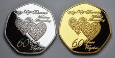 Par de comemorações do 60º ANIVERSÁRIO DE CASAMENTO DE DIAMANTE. Presente/presente 60 anos comprar usado  Enviando para Brazil