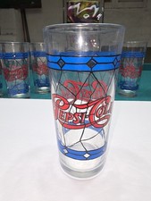 Usado, Copo de vidro Pepsi Cola arte vitral estilo Tiffany colecionável vintage década de 1970 refrigerante 6" comprar usado  Enviando para Brazil