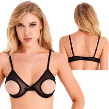 Usado, Sutiã feminino mamilo aberto peito oco lingerie copo aberto sutiã push up top comprar usado  Enviando para Brazil