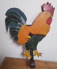 Galo vintage de metal pintado à mão pendurado na parede com gancho feito na Índia , usado comprar usado  Enviando para Brazil