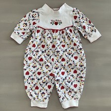 Macacão Vintage Anos 90 Baby B’Gosh Girl One Piece Corações Floral Branco Vermelho 3-6M comprar usado  Enviando para Brazil