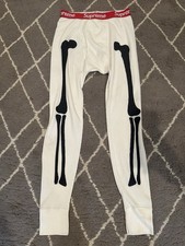 Calça térmica Supreme x Hanes Bones branca natural, tamanho M, design esqueleto FW24 comprar usado  Enviando para Brazil