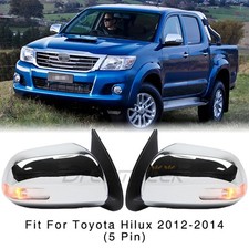 Par de Espelho Asa Porta Lateral Para Toyota Hilux Vigo 2012-2014 Com Seta 5 Pinos comprar usado  Enviando para Brazil