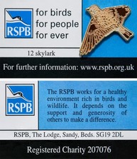 Rspb pin badge for sale  SANDY