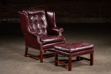 Tufted leather wingback for sale  USA